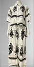 Cotton Casual Print Collar Down Crop Shirt With Loose Pants